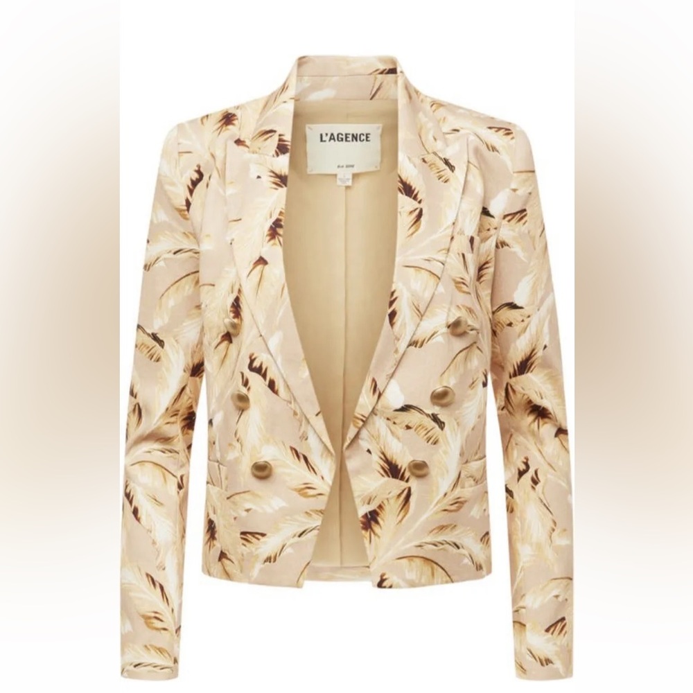 Lagence linen blazer with leaves size 10 nwt